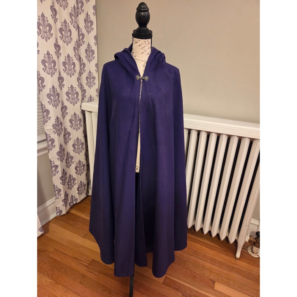 Four Winds Purple Cotton Hooded Circle Cloak Ren Faire LARP SCA Halloween Unisex